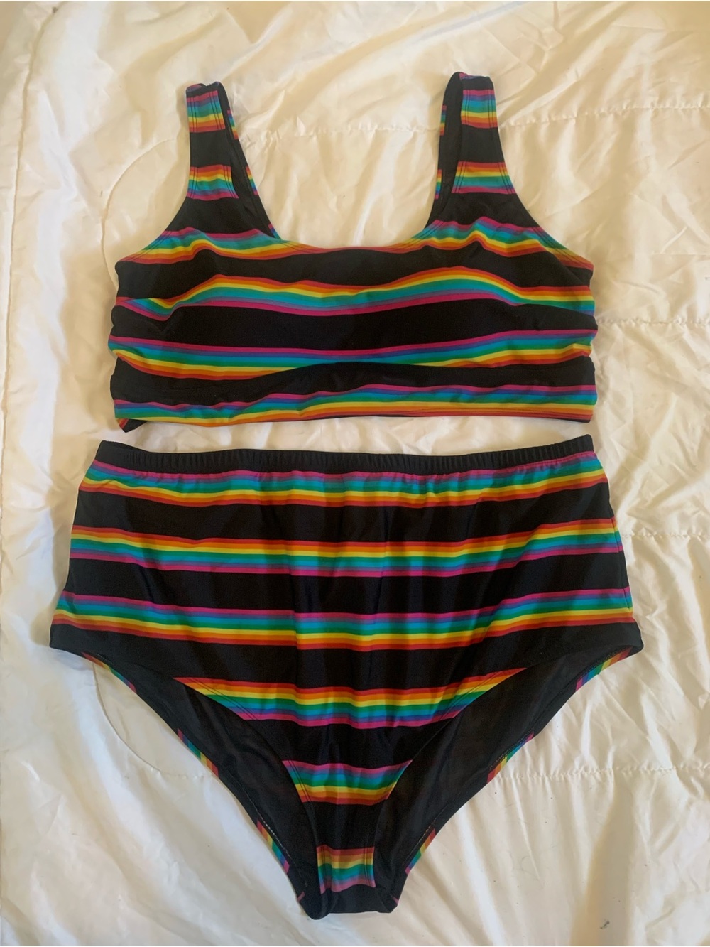 Rainbow Stripe Bikini Swimsuit Pride